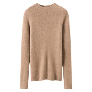 Half turtleneck solid color woolen sweater for women, soft and waxy skin-friendly knitted bottoming sweater, high-end quality cashmere sweater, versatile and warm