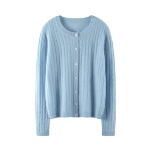 Autumn regular twist cardigan long-sleeved cashmere bottoming knitted sweater versatile women's round neck