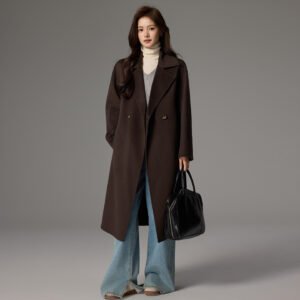 High-end double-sided cashmere coat women's long loose temperament woolen wool coat versatile
