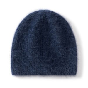 Pure cashmere knitted hat simple pit strip warm woolen hat for men and women high-end texture