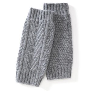 Versatile women's double-strand thickened twist half-finger gloves cashmere warm