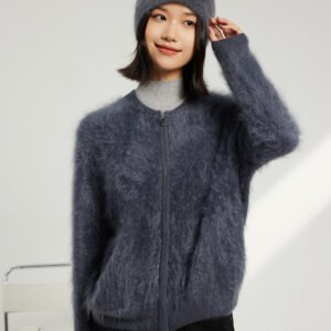 Cloud touch zipper cardigan rare cashmere brushed cardigan pure cashmere sweater women's coat