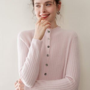 Cashmere single-breasted cashmere cardigan for women, soft and skin-friendly knitted jacket, high-end and versatile