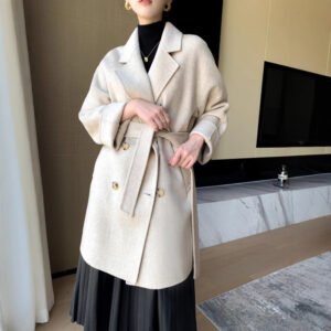 Double sided woolen cashmere coat for women, woolen woolen coat for small people and thick
