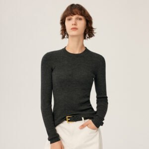 Wool sweater base layer simple style half turtle neck machine washable sweater