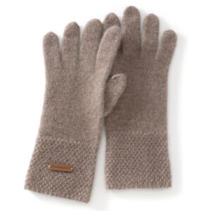 Versatile women's jacquard double-strand thickened warm finger gloves cashmere