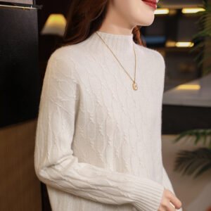 Spring and Autumn Cardigan Women's Round Neck Long Sleeve Striped Top Loose Simple Thick