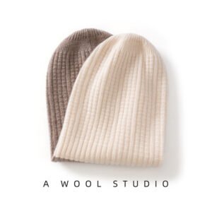 Versatile small bamboo double-layered wool warm hat for men and women