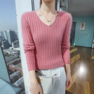 Spring and autumn mink velvet bottoming slim-fitting short women's collar solid color pullover sweater warm sweater