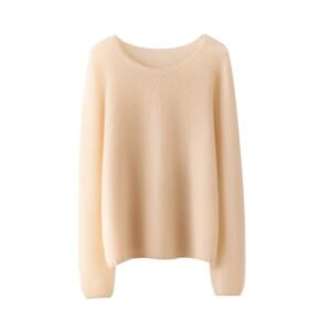 Autumn round neck silk cashmere single-strand round neck knitted sweater fashionable and versatile base layer