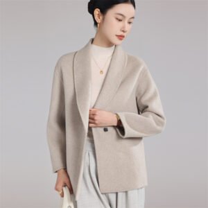 Women's cashmere double-sided woolen coat, short woolen coat, small, high-end and versatile