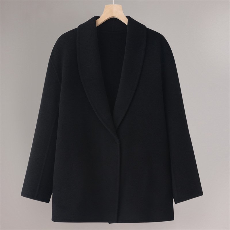 Women's cashmere double-sided woolen coat, short woolen coat, small, high-end and versatile - Image 2