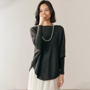 Solid color turtleneck cashmere sweater women's pullover bottoming fashion versatile bat sleeve sweater