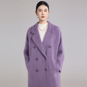 Autumn woolen plush double-sided wool coat, high-end versatile coat for mid-length women