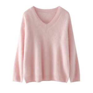 Ultra-fine wool collar loose-fitting solid color thick pullover brushed woolen sweater that does not shed lint