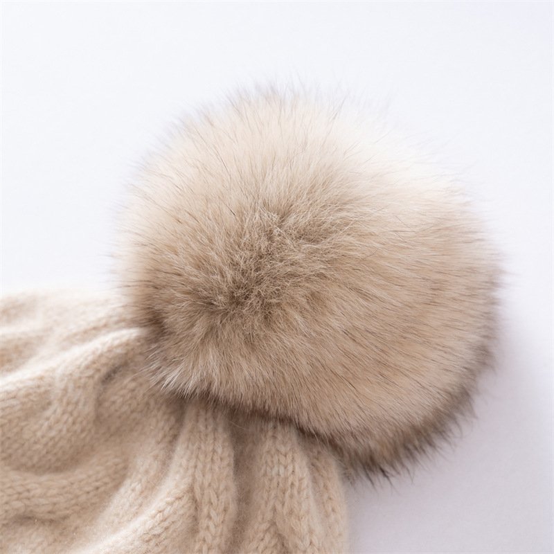 Spring cable knit cashmere hat, fashionable, casual, commuting, versatile and warm - Image 3